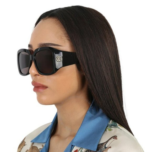 NEW Gucci GG1402S 001 Black Grey Women Square Sunglasses GG 1402S main image 11